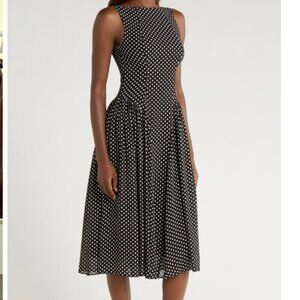Reformation Black and White Polka Dot Midi Dress